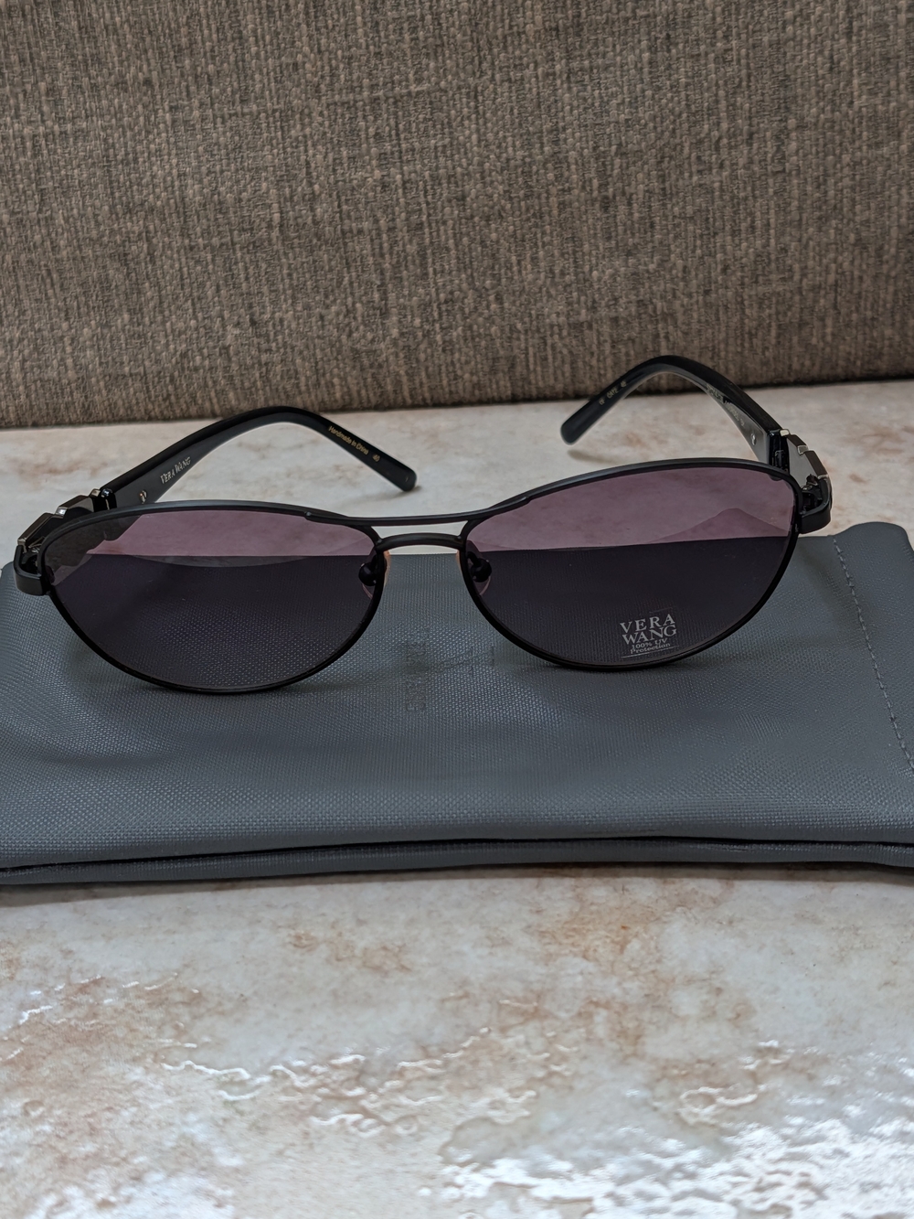 Vera Wang Women's Black Frame Sunglasses with Gradient Purple Lenses